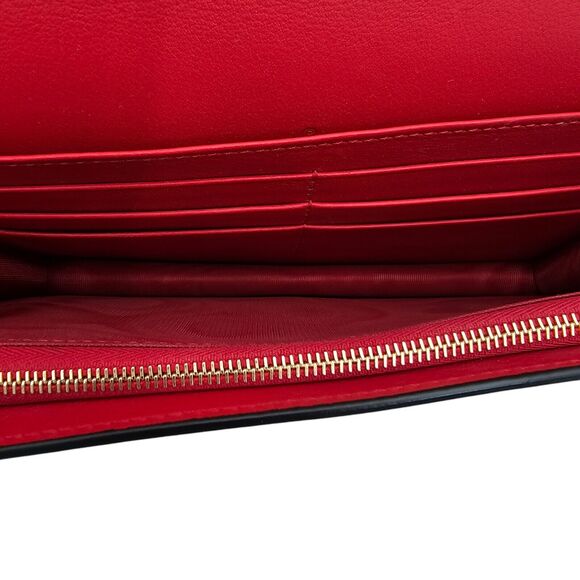 Gucci GG Beige Brown Monogram Supreme Red Apple Print Gold Chain Wallet Purse - Picture 7 of 12